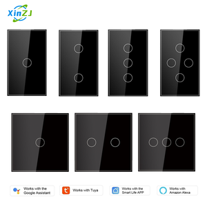XZJ White Black <strong>Smart</strong> Product Custom Tuya 1/2/<strong>3</strong>/4 Gang EU US <strong>Wifi</strong> Electrical Lighted Wall <strong>Switch</strong> - Product Image 1