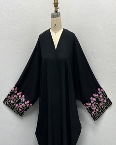 Abaya musulmane pour femmes, vente en gros, modeste, multicolore, broderie florale, <span class=keywords><strong>robe</strong></span> islamique élégante, tenue décontractée ou formelle - Product Image 5