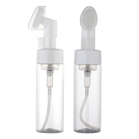 Frasco De Bomba De Espuma Bouteille Moussante De Lavage De Mousse De Nettoyage Du Visage 100ml Avec Brosse, Bouteille De Pompe À Mousse 0.8cc Avec Brosse En Silicone
