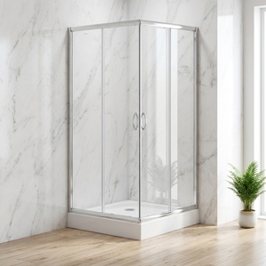 Cabines <span class=keywords><strong>de</strong></span> <span class=keywords><strong>douche</strong></span> d'angle en promotion avec porte coulissante en verre trempé <span class=keywords><strong>de</strong></span> 6 mm pour usage hôtelier - Product Image 1