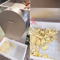 China Knoflook Kurkuma Gember Groene Ui Snijmachine Groente Voor Commercieel Gebruik Automatische Slice Cutter Machine