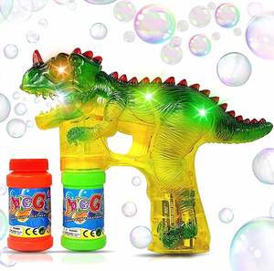 Toy Dinosaur Gun With Led Flash Light up Sound and Soap <b>Bubble</b> Water - Product Image 1