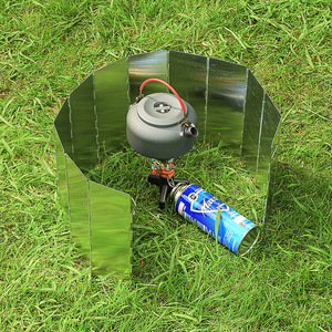 Parabrisas Portátil para Estufa de Camping Alccs, 12 Piezas, Aleación de Aluminio, Plegable, Resistente al Viento, Placa Concentradora de Calor para Uso en Exteriores - Product Image 4