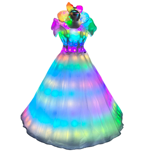Vêtements de performance lumineux à LED pour adultes filles 1 pièce <span class=keywords><strong>Robe</strong></span> de neige blanche Arc-en-ciel Scène Cosplay pour fête Costume Performance - Product Image 1