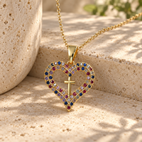 Nouveau Collier ARNAN en forme de cœur plaqué or avec zircons incrustés, chaîne tendance, pendentif haut de gamme, cadeau, bijoux pour femme