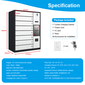 לוקרים טעינת פונקציה רב לוקרים לטלפונים ניידים עם סיסמא זיהוי פנים וכרטיס ic usb טעינה מהירה - Product Image 3