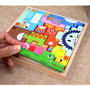 Wholesale Portable 3D Animal Building Blocks Bear/dinosaur Kids Toys High Quality DIY Geometry Educational Toys - Product Image 4