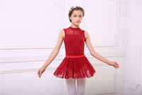 Justaucorps de danse de ballet en maille à manches courtes sur mesure vêtements avec jupe en dentelle vêtements de danse pour l'entraînement