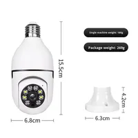 Caméra panoramique HD sans fil pour intérieur avec ampoule E27, vision nocturne infrarouge, détection d'alarme et stockage sur carte mémoire