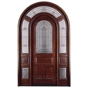 Arch Albanie Non-defrmation Entrée Sécurité Intérieur Casement <span class=keywords><strong>Porte</strong></span> en Bois Massif pour Véranda - Product Image 1
