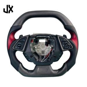 Pour <span class=keywords><strong>Chevrolet</strong></span> <span class=keywords><strong>Corvette</strong></span> C7 <span class=keywords><strong>Camaro</strong></span> SS ZL1 2014-2018 tr/min volant en Fiber de carbone personnalisé en cuir perforé - Product Image 1