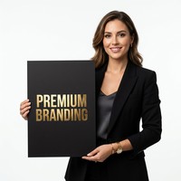 Impression offset UV de brochures d'entreprise haut de gamme en papier d'art noir et or avec logo personnalisé pour expositions et branding