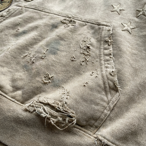 Sudadera con Capucha de Algodón para Invierno, Diseño Grueso de Felpa, Parches Bordados, Gráficos de Letras y Ciudad Fantasma, Unisex, Estilo Vintage Holgado - Product Image 6