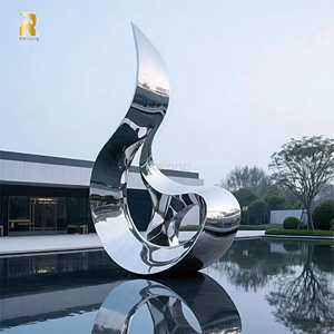 RELONG Custom Polished Modern Stainless Steel <strong>Abstract</strong> <strong>Sculpture</strong> for Outdoor Hotel Lobby Entrance Decoration - Product Image 5