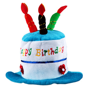 Jouet en peluche pour enfants, créatif et coloré, cadeau d'<span class=keywords><strong>anniversaire</strong></span> pour enfants, personnalisé, chapeau en peluche souple avec gâteau et bougies - Product Image 5