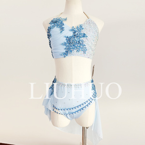 Vestido de Danza de Dos Piezas Liuhuo Blue Lyric Estampado <span class=keywords><strong>para</strong></span> Niñas, Ropa <span class=keywords><strong>para</strong></span> Actuaciones de Danza y Ballet en Escenario - Product Image 2