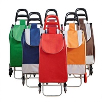 Chariot pliant portable en acier galvanisé pour monter les escaliers, en tissu Oxford 600D ; Chariot de courses pour personnes âgées, chariot de courses domestique