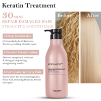 Traitement capillaire à la kératine à action rapide en 30 minutes, 1000 ml, utilisation professionnelle en salon, solution de réparation en profondeur et de lissage pour les cheveux crépus et abîmés