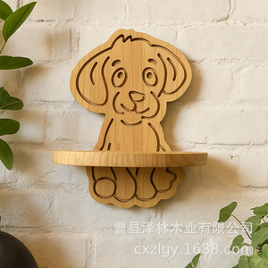 Wooden <b>Wall</b> <b>Mounted</b> Rack Cartoon Rabbit Shape Single Layer Storage <b>Shelf</b> For Easter Decoration - Product Image 3
