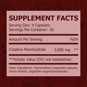 Private Label <b>Creatine</b> <b>Monohydrate</b> Capsules Contains 3000 mg <b>Creatine</b> <b>Monohydrate</b> Recovery Support <b>Monohydrate</b> <b>Creatine</b> Capsules - Product Image 2