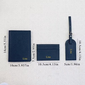 Juego <span class=keywords><strong>de</strong></span> Regalo Corporativo <span class=keywords><strong>de</strong></span> Viaje: Funda para Pasaporte <span class=keywords><strong>de</strong></span> Cuero PU con Textura Saffiano, Porta Tarjetas y Etiqueta para Equipaje, con Logotipo Personalizado al por Mayor - Product Image 4