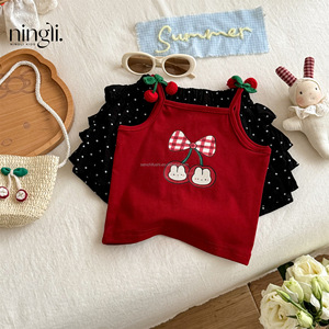 D1995 <span class=keywords><strong>Abbigliamento</strong></span> Estivo per Bambine, Set Alla Moda con Top <span class=keywords><strong>a</strong></span> Maniche Corte in Cotone con Stampa Cartoon e Pantaloni con Fiocco - Product Image 2