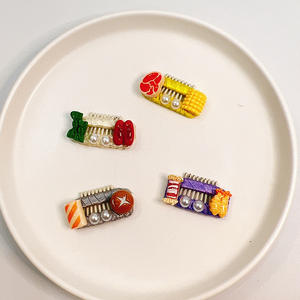 Accessoires pour animaux de compagnie, pince à cheveux pour animaux de compagnie faite à la main, 3 cm, réfrigérateur à nourriture, pince à cheveux longue, épingle à cheveux pour chat, teddy, maltais - Product Image 2