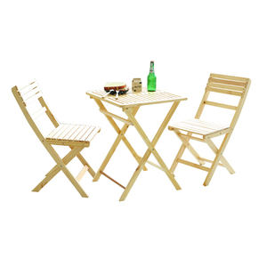 Ensemble bistrot portable en bois, table pliante avec 2 chaises en pin <span class=keywords><strong>de</strong></span> Nouvelle-Zélande pour l'extérieur et l'intérieur - Product Image 4