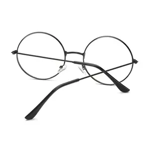 Óculos de grau retrô, óculos da moda, vintage, retrô, de metal, lentes claras, nerd, geek, óculos redondos