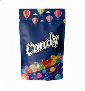 Custom Logo Matte Finished Food Grade Edible Gummy Candy Bar Packaging <b>Bags</b> with Resealable Zipper - Product Image 1