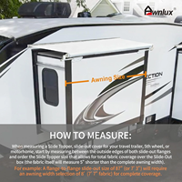 Auvent coulissant AWNLUX W5250C pour camping-car, remorque, caravane, imperméable, couverture coulissante pour camping-car