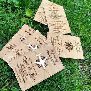 Cadeaux de fête d'anniversaire personnalisables Invitations de <span class=keywords><strong>mariage</strong></span> à la campagne Invitations de fête d'anniversaire de <span class=keywords><strong>mariage</strong></span> en bois personnalisées - Product Image 3