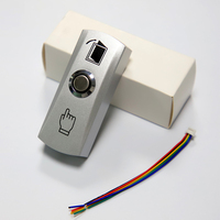 Botón de Salida con Luz LED de Aleación de Zinc, Botón de Presión Automático para Puerta Montado en la Pared con LED para Sistema de Control de Acceso a Puertas