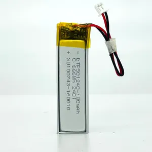 OEM DTP501240 180mah 3.7v cellule 7.2v batterie Lithium Lipo Polymère Batterie