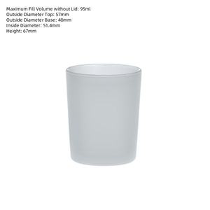 Pot à bougie en verre dépoli de 95ml Design classique élégant pour les récipients de bougies de luxe exquis - Product Image 1