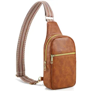 Маленькая женская сумка-слинг, Кожаная поясная сумка через плечо, нагрудная сумка с ремешком