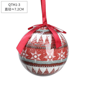 Venta caliente Bolas de Navidad Adornos de árbol de Navidad Bola de espuma de plástico personalizada con patrón Adorno de bolas colgantes de Navidad - Product Image 1