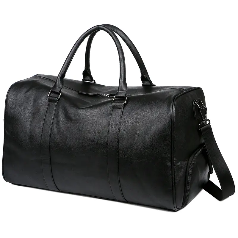 Sac polochon de sport portable et mature pour hommes personnalisés sac de voyage seau de luxe en cuir PU avec fermeture éclair