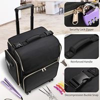 Valise de train à roulettes personnalisée pour maquillage, accessoires de coiffure et cosmétiques, valise à roulettes, sac de voyage pour coiffeur