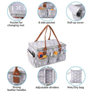 Organisateur de couches personnalisé avec couvercle et matelas à langer, grand panier de rangement pour couches et articles de puériculture - Product Image 3