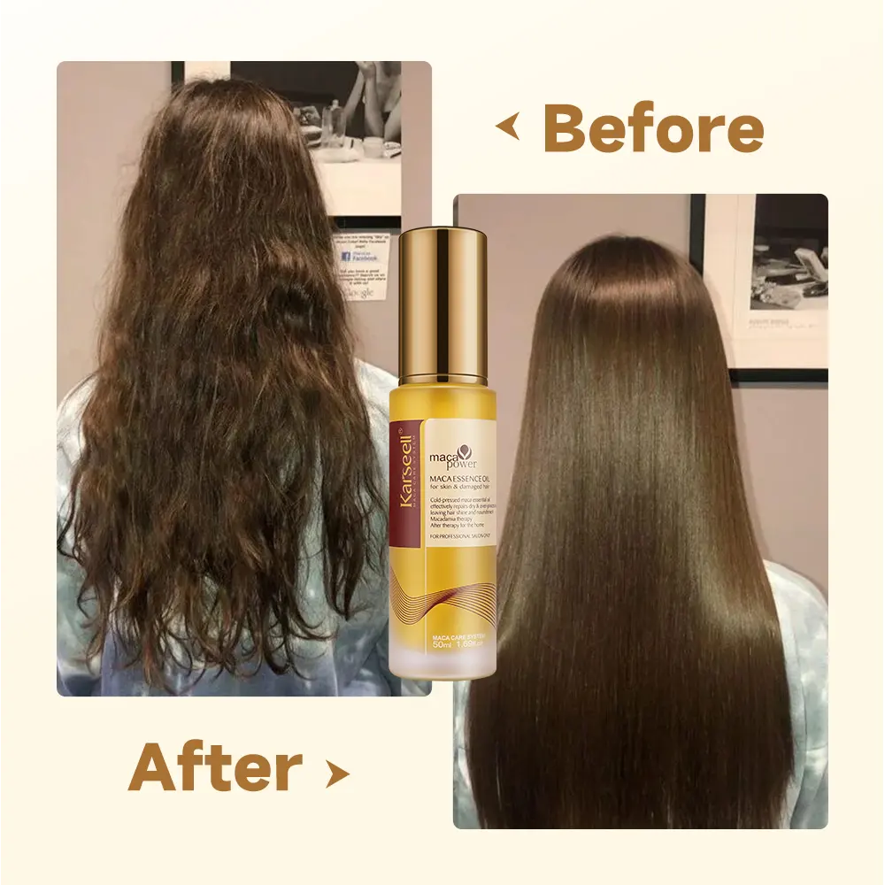 50ml Karseell Private label cheratina personalizzato olio per capelli riparazione e idratante per la cura dei capelli olio di Argan per la vendita
