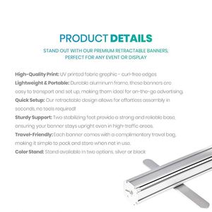 ชุดแบนเนอร์ดึงขึ้นได้สำหรับวันเกิด 3 ชิ้น แบนเนอร์แบบม้วนเก็บได้ พร้อมขาตั้ง ป้ายต้อนรับงานวันเกิด ของชำร่วยงาน Quinceanera - Product Image 3