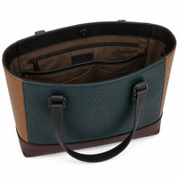 Farbblock-Schultertasche mit Schlangenprägung, PU-Leder, dreifarbig, große Arbeitstasche, Umhängetasche, Bürotasche für Herren
