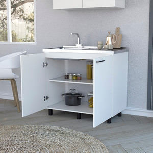 Mobiletto sottolavabo Utility, Burwood, Bianco - Product Image 2