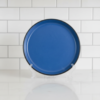 Service de vaisselle classique en grès céramique bleu – Assiettes, bols et tasses à thé pour la maison, compatibles four, micro-ondes et lave-vaisselle