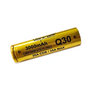 Аккумуляторная литий-ионная батарея Vapcell Q30 18650 3000 мАч 20A/35A для фонарика и аккумуляторных батарей