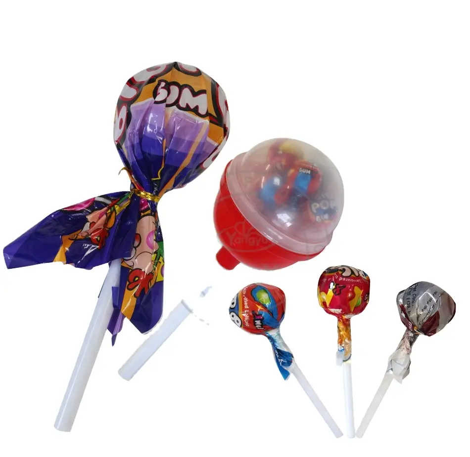 Plastic big ball lollipop with small round lolly hard candy lollipop sweet