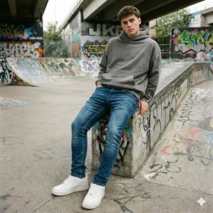 Jeans Azules Super Ajustados para Hombre, Pantalones de Mezclilla Suave de Alta Elasticidad, Lavado Medio, Corte Vertical, Slim Fit, Casuales - Product Image 1