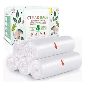 4 Gallon 200 Telt Sterke Vuilniszakken Vuilniszakken, Bin Liners, voor home office keuken, Clear