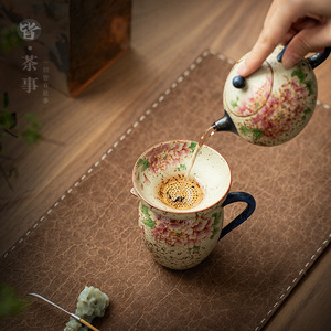Chinese Style Porcelain <b>Tea</b> Strainer Peony Design Dehua Ceramic Reusable <b>Tea</b> <b>Infuser</b> Matte Finish - Product Image 3